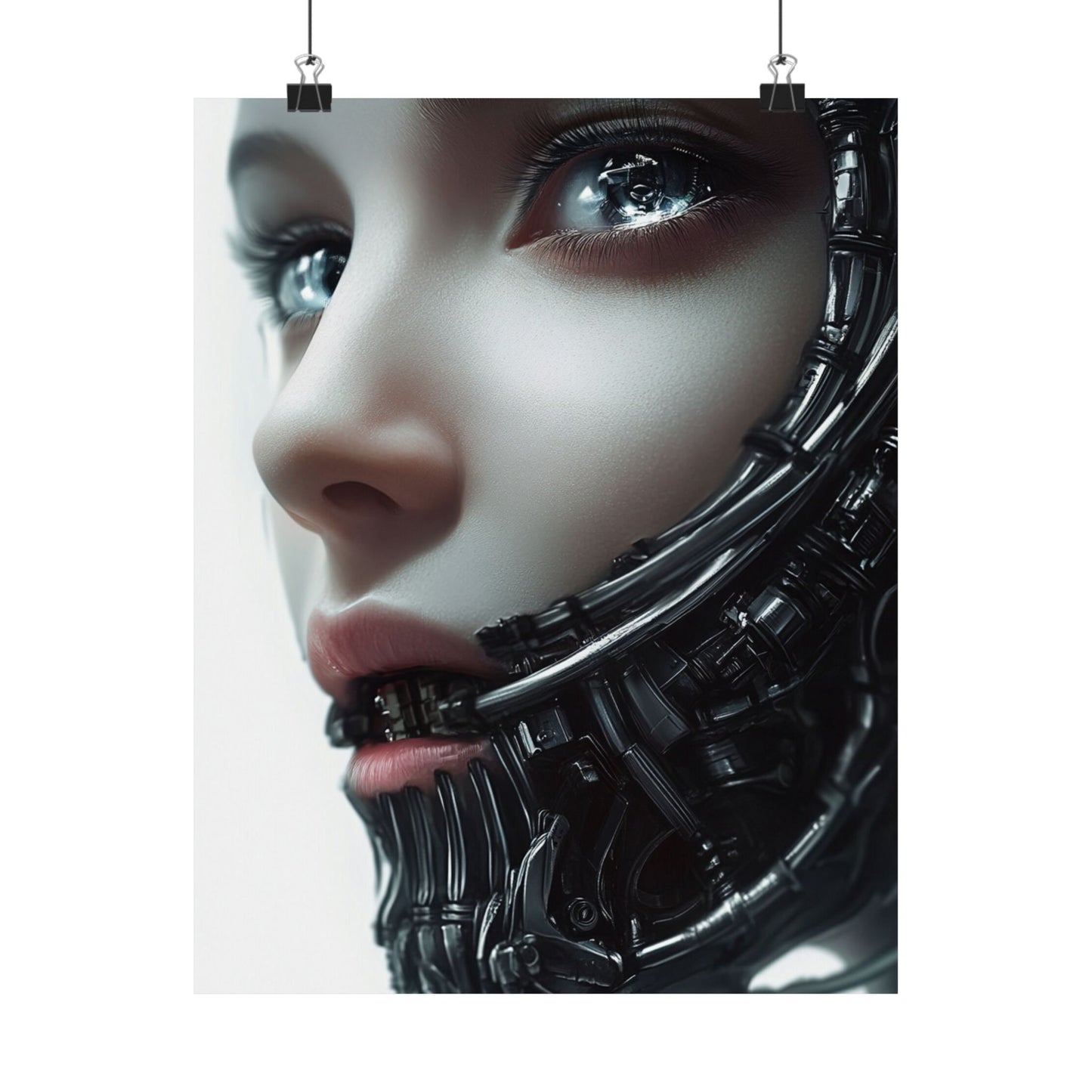Futuristic Robot Matte Vertical Posters - Modern Wall Art for Tech Enthusiasts
