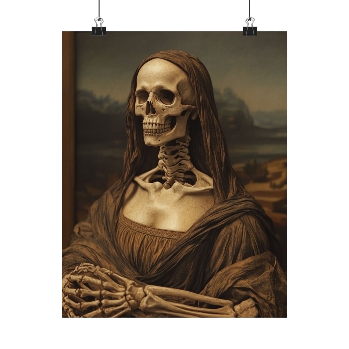 Gothic Matte Vertical Poster - Skeleton Art for Home Decor