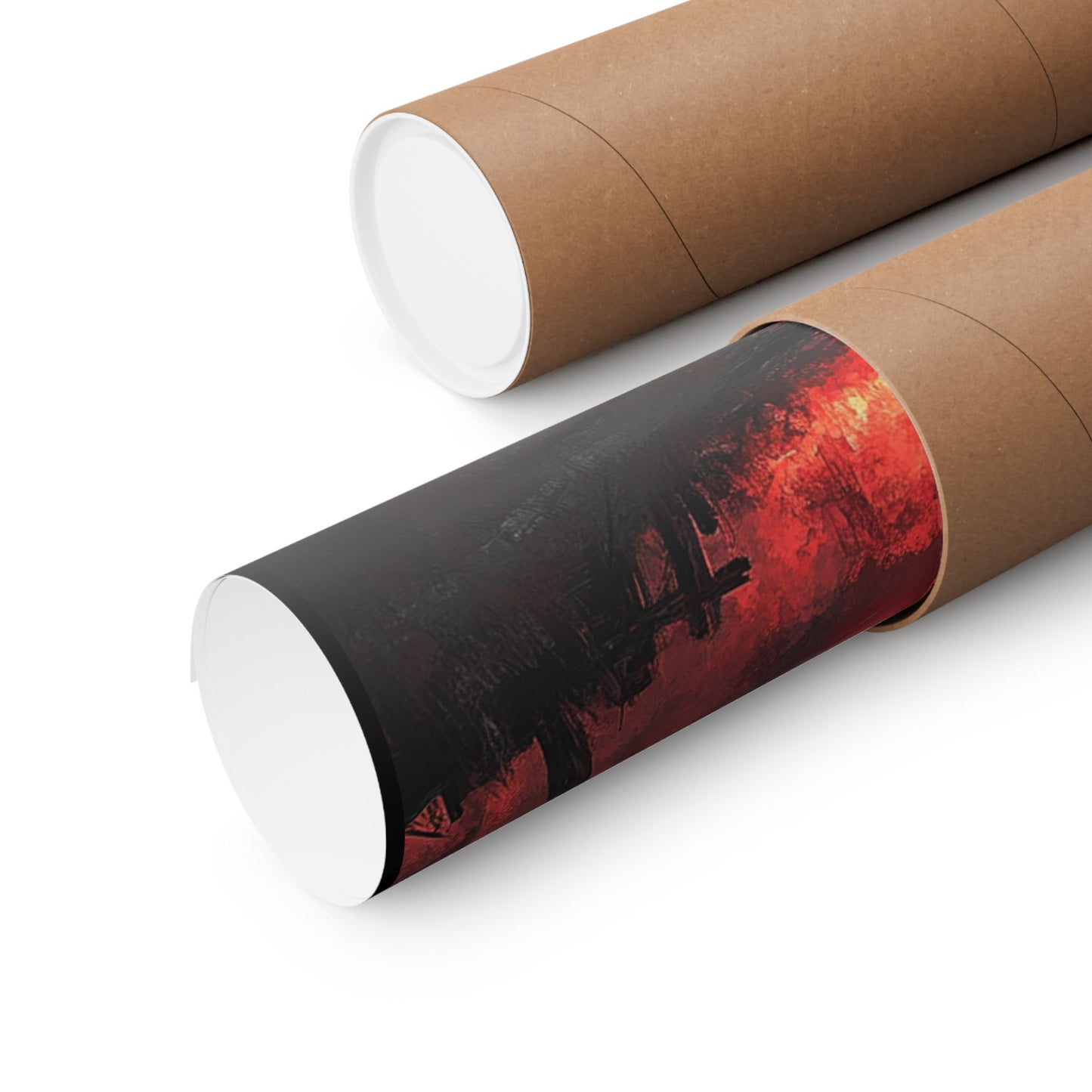 Red Moon Cowboy Matte Vertical Poster - Dark Western Art for Home Decor