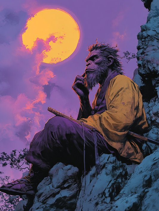Artistic Matte Vertical Poster - Mystic Moon Guardian
