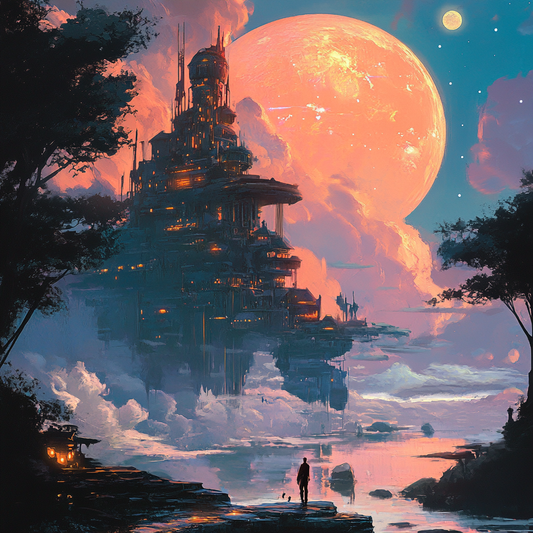 Enchanting Fantasy Matte Vertical Poster - Dreamy Moonlit Landscape