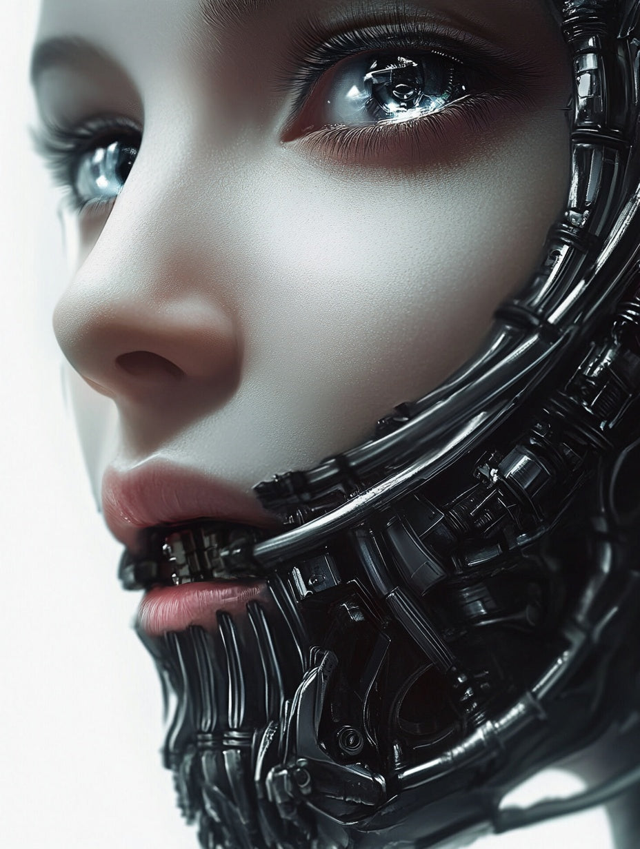 Futuristic Robot Matte Vertical Posters - Modern Wall Art for Tech Enthusiasts